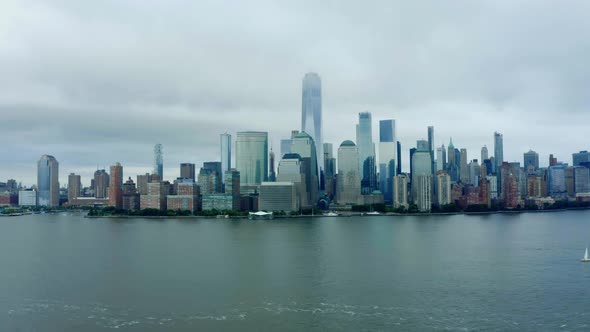Manhattan Skyline on a Cloudy Day