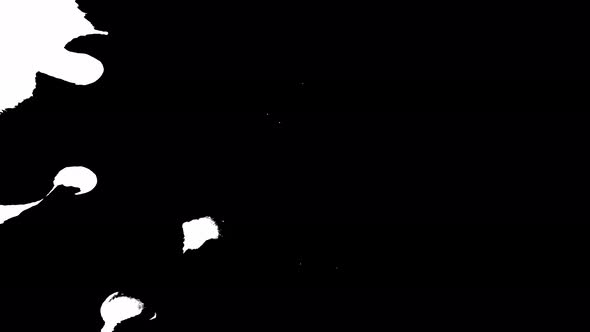 Motion Pack 04. Ink Drops Transition on Black Background Footage Ink Footage Transition White Ink alt