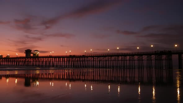 Pier Silhouette Oceanside California USA