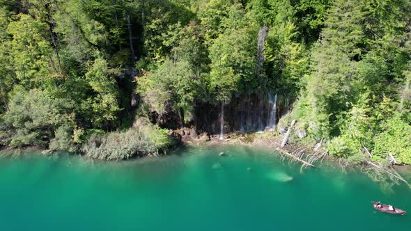 Aerial View of the Plitvice Lakes in the National Park of Croatia Clean Nature alt
