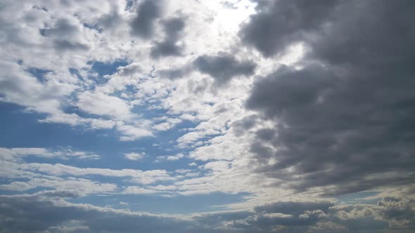 Clouds Move Smoothly in the Blue Sky. Timelapse. Cloud Space. alt