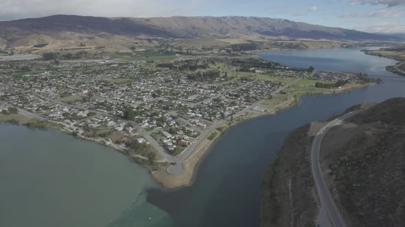Town in New Zealand, aerial shot