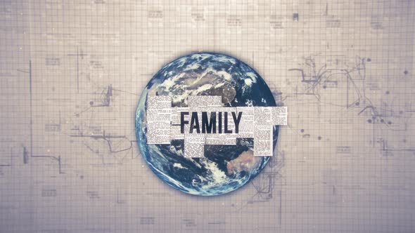 Family Text Animation with Earth Background