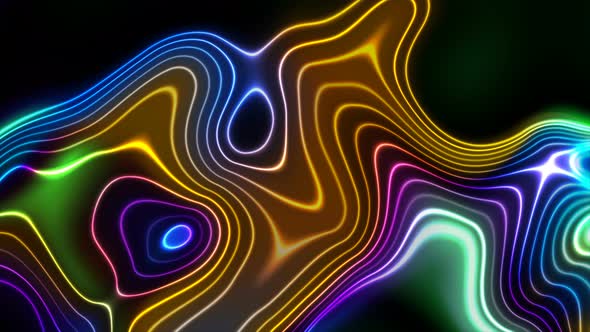 Colorful Neon Glowing Liquid Waves