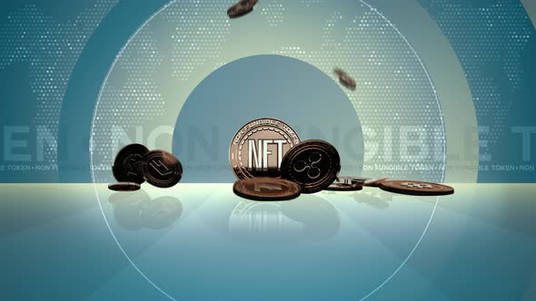 11 - 11 NON FUNGIBLE TOKEN Cryptocurrency Background with Circles and Text 4K
