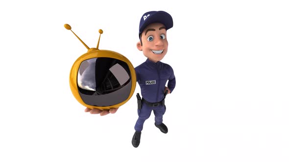 Fun 3D cartoon Police Officer alt