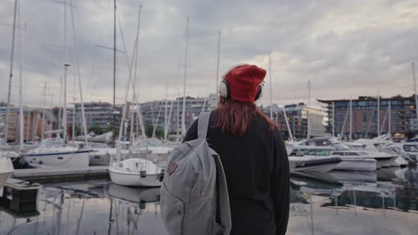Aker Brygge In Night City Center in Oslo Norway in the Evening alt