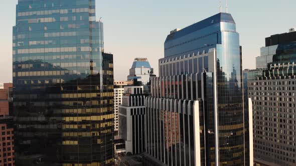 Aerial closing on top of Skyscraper in Santiago de Chile-4K alt