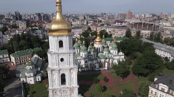Kyiv. Ukraine: Saint Sophia's Cathedral in Kyiv. Aerial View alt