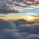 Epic Drone Flight Over Clouds During Sunrise