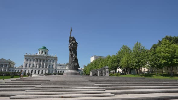 Monument to Prince Vladimir Near the Moscow Kremlin in the Summer