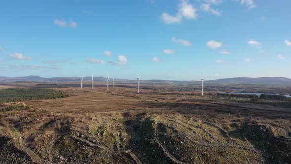 Aerial View of Bonny Glen and the Loughderryduff Windfarm Between Ardara and Portnoo in County alt