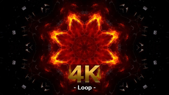 Abstract Sci Fi Burning Kaleidoscope Star 4K Loop 02 alt