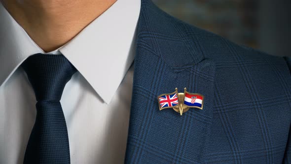Businessman Friend Flags Pin United Kingdom Croatia alt