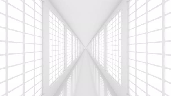 Empty White Corridor