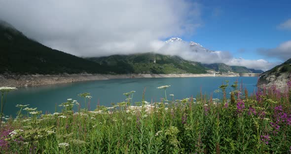 Lake of Tignes, Savoie department, french Alps, France alt