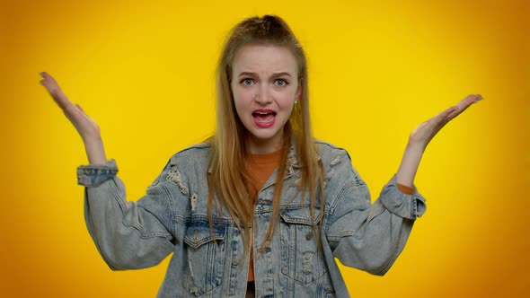 Frustrated Girl Screams From Stress Tension Problems Feels Horror Hopelessness Fear Surprise Shock alt