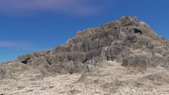 Time-lapse dry big rock landscape.