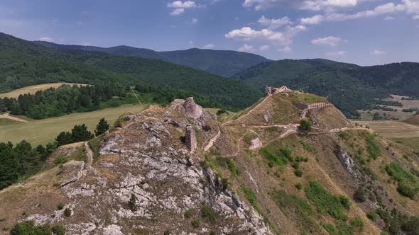 Ruins of Kamenica Castle in Slovakia