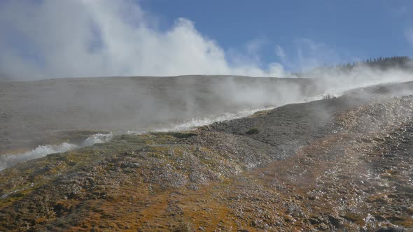 Hot stream in Yellowstone National Park alt