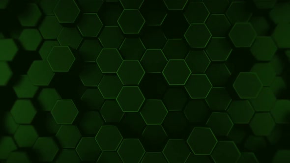 3d Green Hexagon Background
