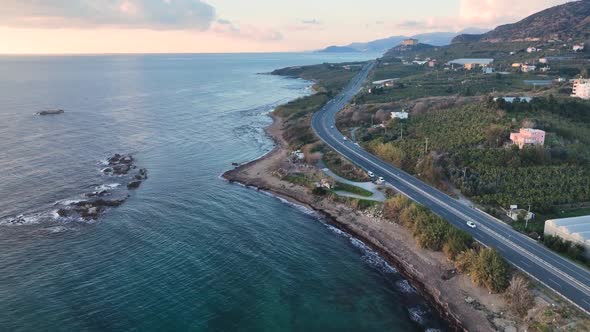 Traffic on the Beach Aerial View 4 K alt