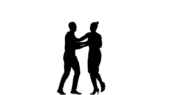 Social Latino Dancers Girl with Ponytail and Afro American Man with Naked Torso Go on Dancing on alt