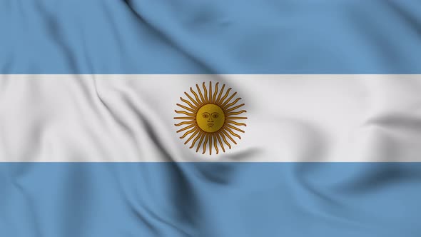 Argentina flag seamless waving animation
