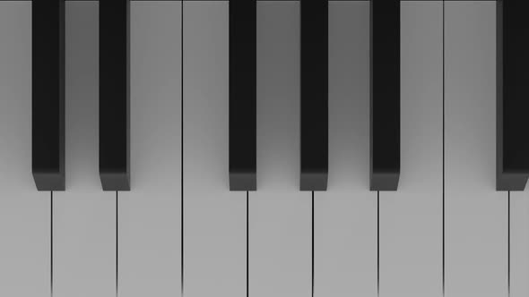 3d Render Playing Keys Of Old Piano Closeup
