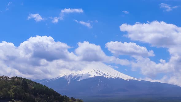 Timelapse Mount Fuji, view from Lake Kawaguchiko, Japan