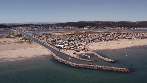Aerial View Of Mediterranean Beach Near Gruissan