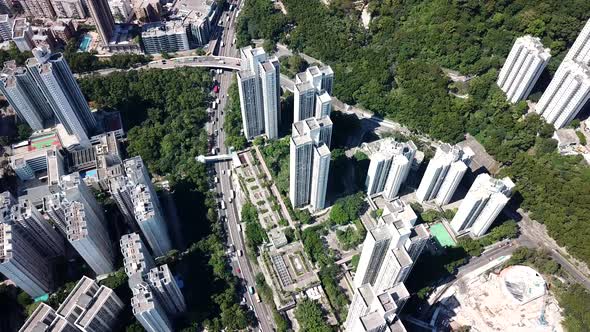 drone flying over Hong Kong alt