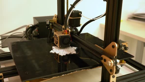 3D Diy Printer Printing Plastic Snowflake
