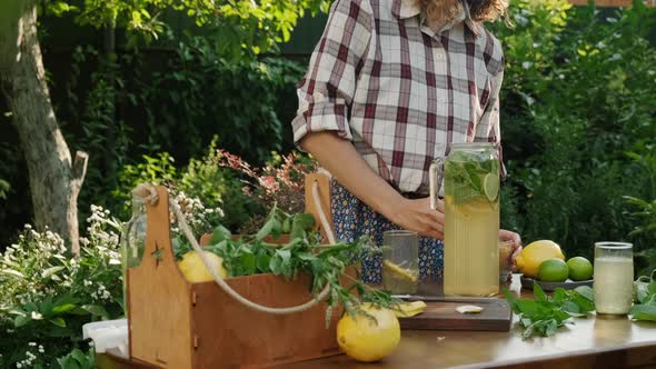 Woman Making Summer Lemonade alt