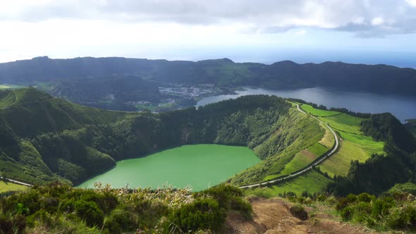 Lagoa de Santiago and Lagoa das Sete Cidades, in Sao Miguel Island, Azores Islands