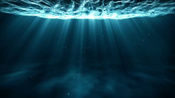 Surreal Underwater Travel Light Rays Loop