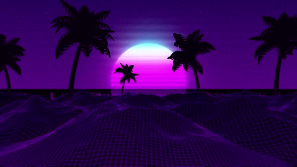 Landscape Retro 80s style by torhan | VideoHive