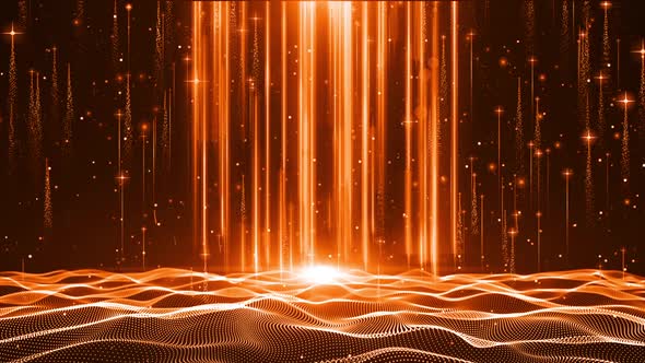 Golden Romantic Particles Stream Background alt