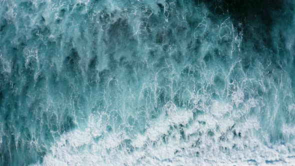 Foaming Waves Top Down Aerial View alt