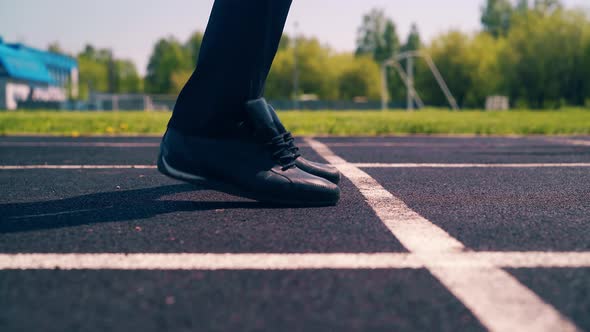 CU Young Cute Girl Sporty Physique at the Stadium alt