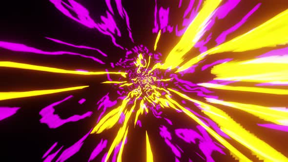 Flying through a tunnel with yellow waves alt