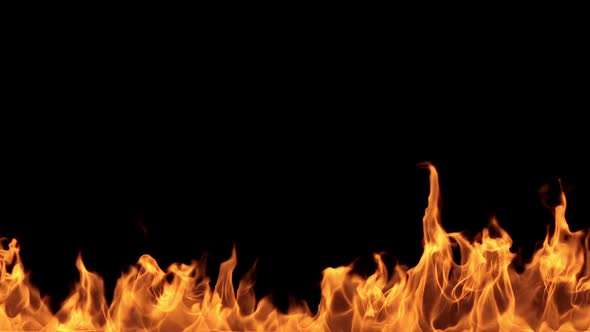 Clean Fire Flame Full Width Short Flame Slow Motion, Motion Graphics