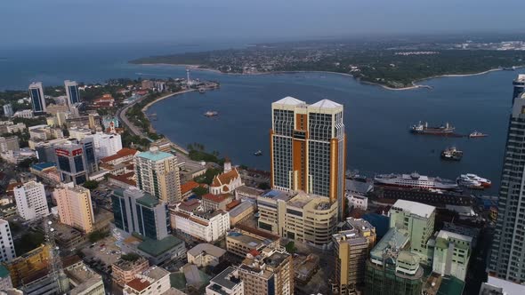 Aerial view of Dar es Salaam city alt