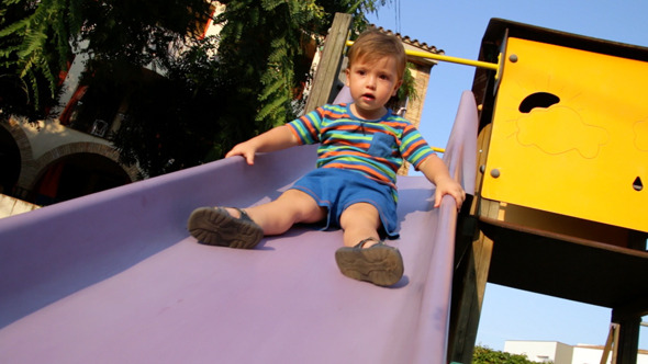 Baby Toddler on the Park Slide 01 alt
