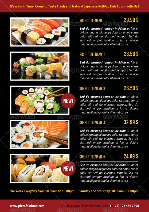 Sushi Restaurant Menu Bundle 02 by rapidgraf | GraphicRiver