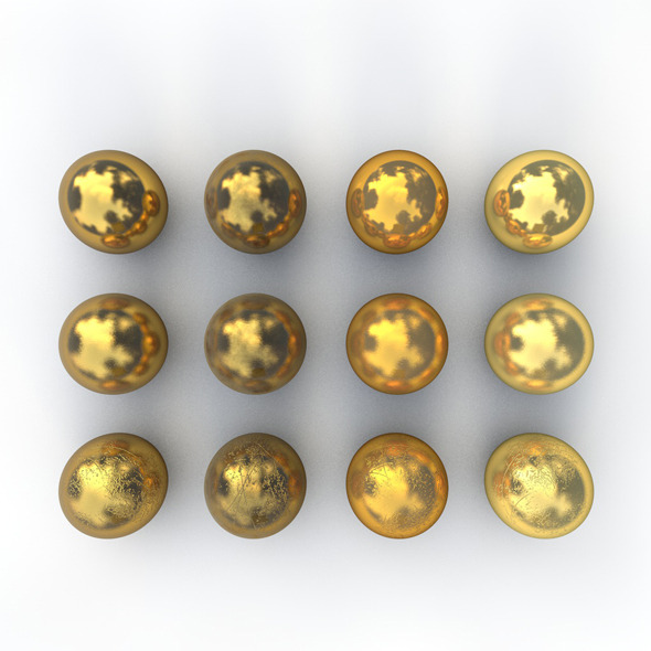 12 Gold Materials - 3Docean 8471881