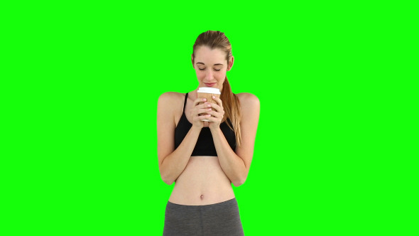 Fit Model Drinking From Disposable Cup 1