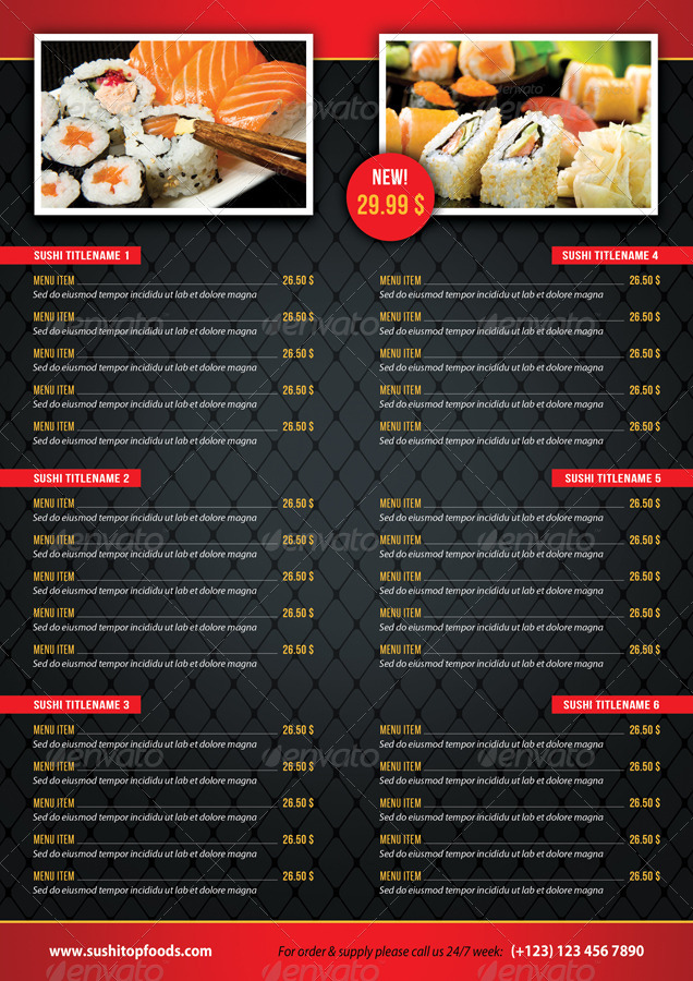 Sushi Restaurant Menu Bundle 03 by rapidgraf | GraphicRiver