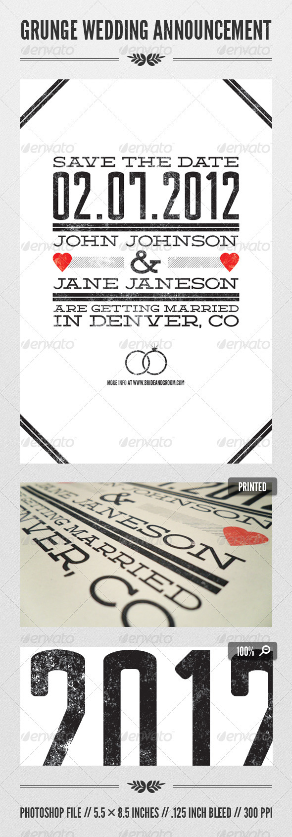 Grunge Wedding Announcement Template