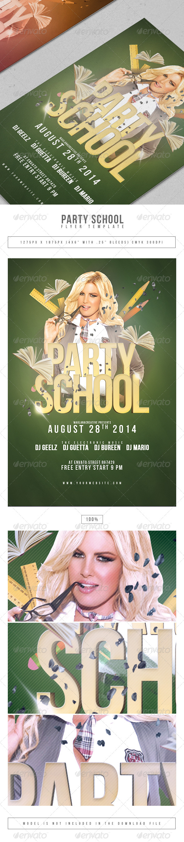 Party School Flyer Template - Clubs & Parties Events